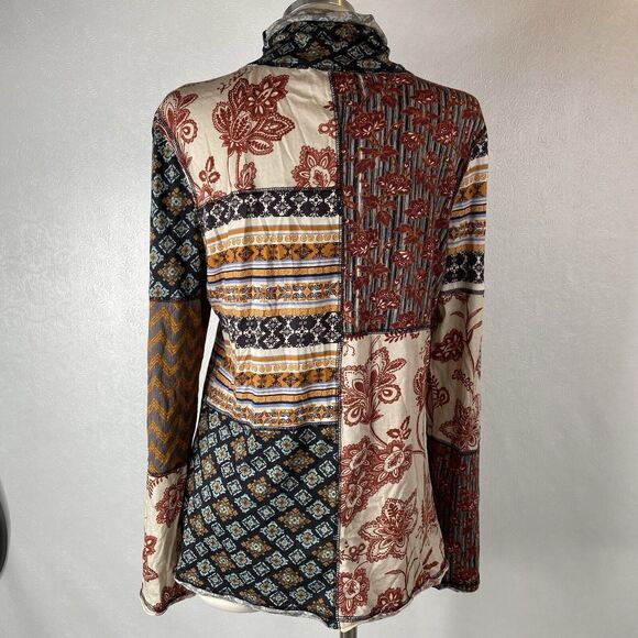 Sundance sz L Patchwork Turtleneck-ish Top - Picture 8 of 11